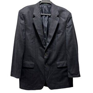 Ralph Lauren Mens Wool Blazer Jacket Charcoal Gray Size 44L Made In Canada